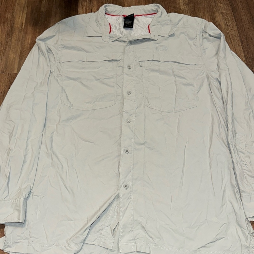 The North Face Gray Long Sleeve Button Down Shirt Mens Size Large